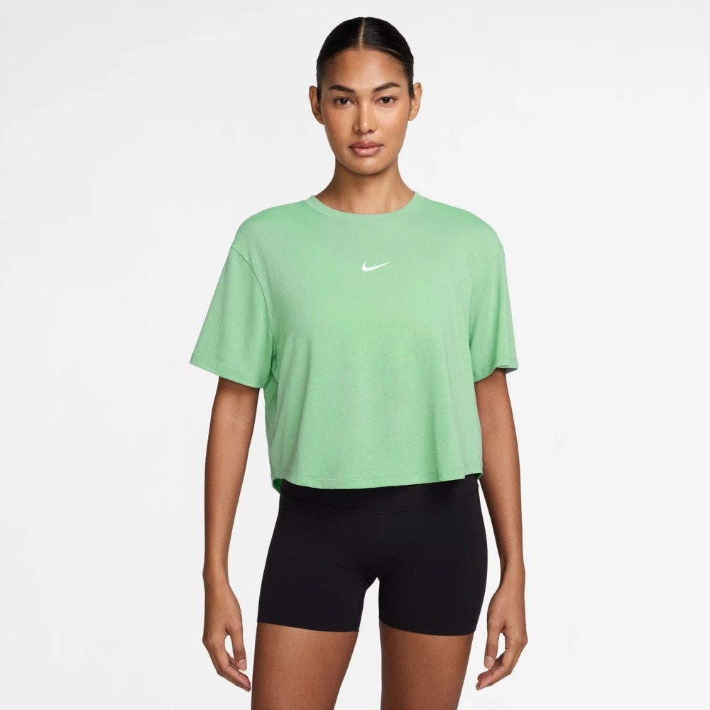 Nike Women's One Relaxed Dri-FIT Cropped Short Sleeve T-Shirt Cucumber Calm NWT